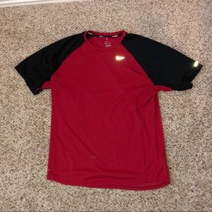 Red and black nike shirt